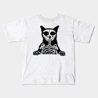 Inquisitive Black Cat Kids T-Shirt